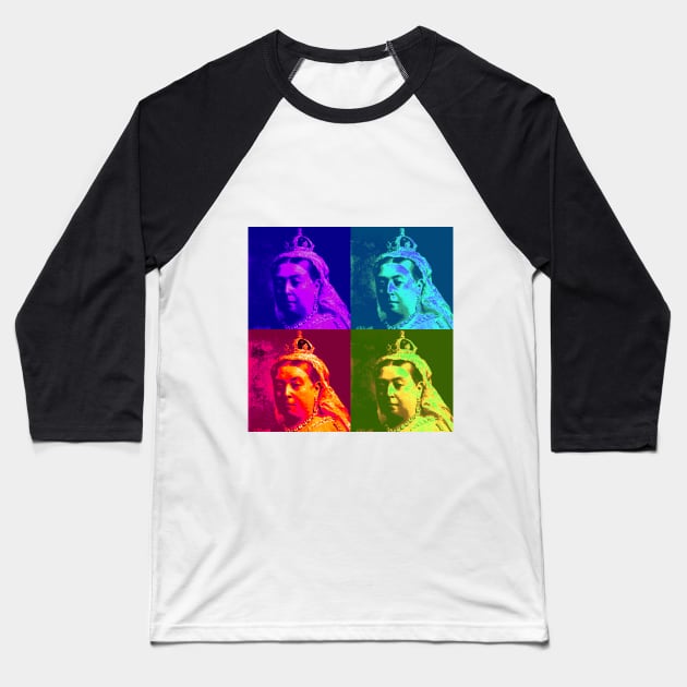 Pop Art - Queen Victoria Baseball T-Shirt by Naves